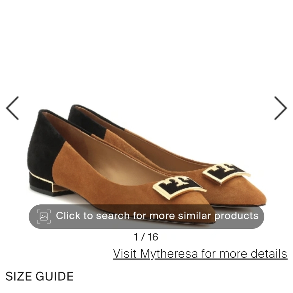 Tory Burch Gigi Pointed-toe Color-block Flat In Black 9.5